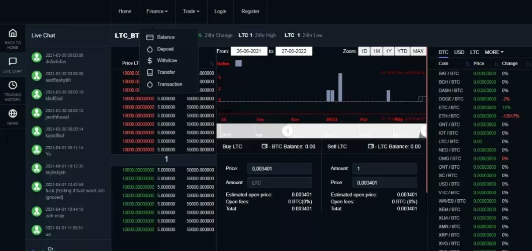 Software Exchange Criptomoeda