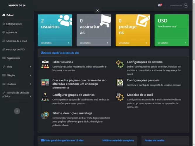 Plataforma de Inteligência Artificial e Geração de Conteúdo (SaaS)