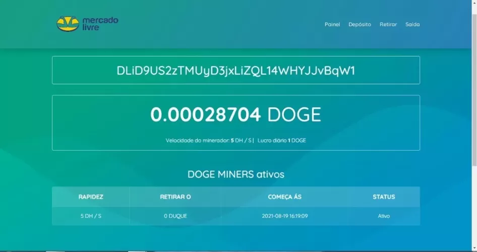 Sistema Mineração Dogecoin
