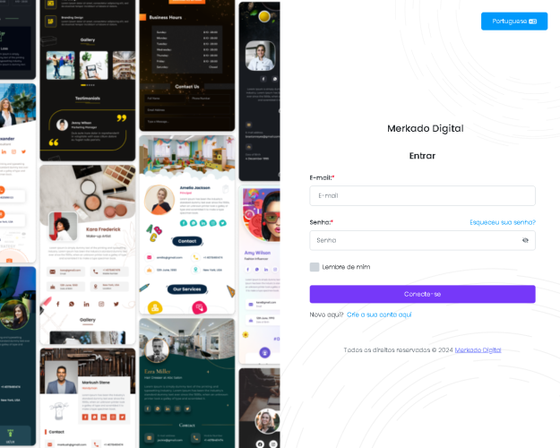 Construtor de Cartões de Visita Digital SaaS