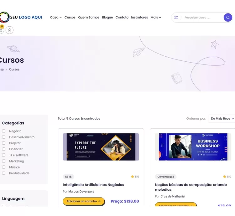 Sistema De Gerenciamento De Cursos E Aprendizagem Php