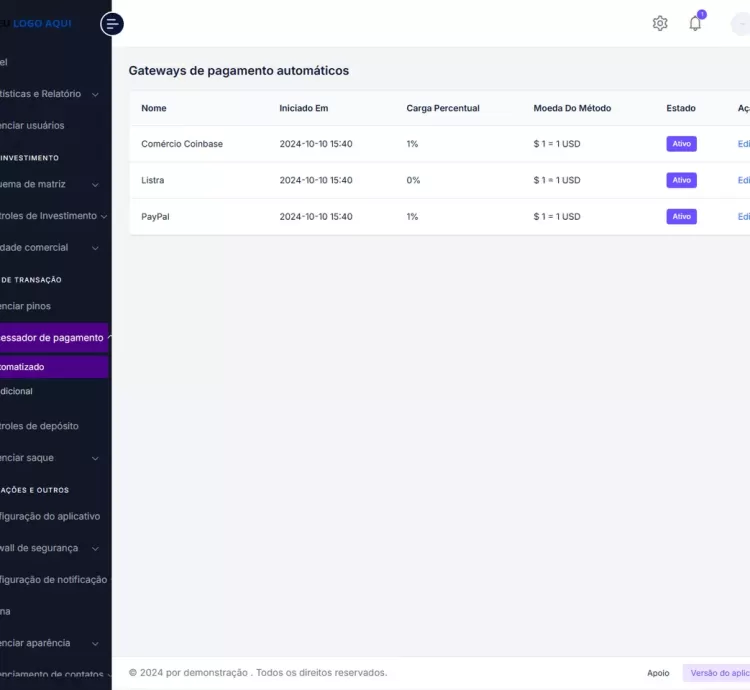 Sistema Para Investimentos E Trading E Sistema De Referência