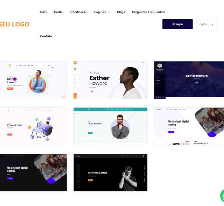 Sistema Construtor De Sites Portfolio Saas