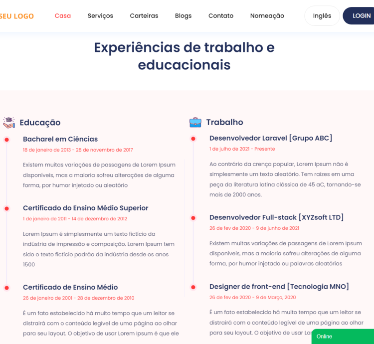 Sistema Construtor De Sites Portfolio Saas