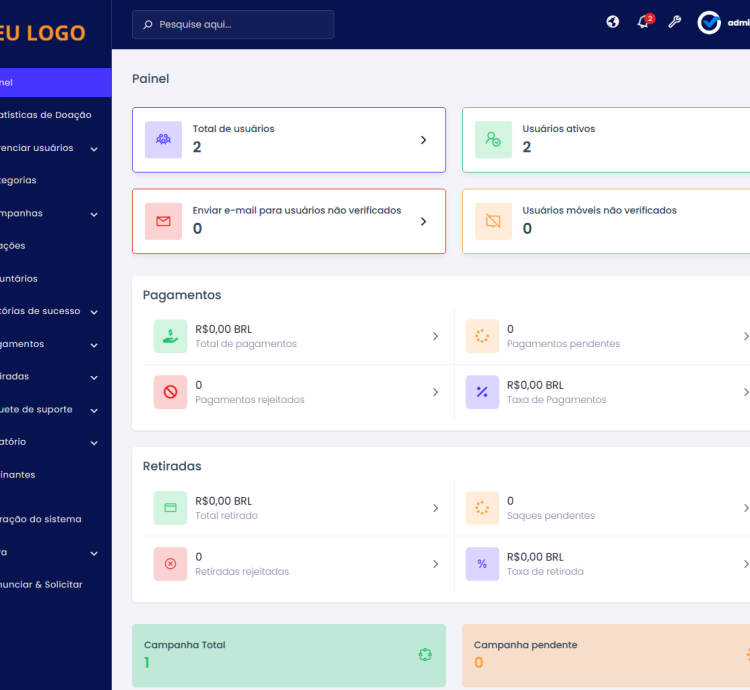 Sistema Para Site De Doações Tipo Vakinha