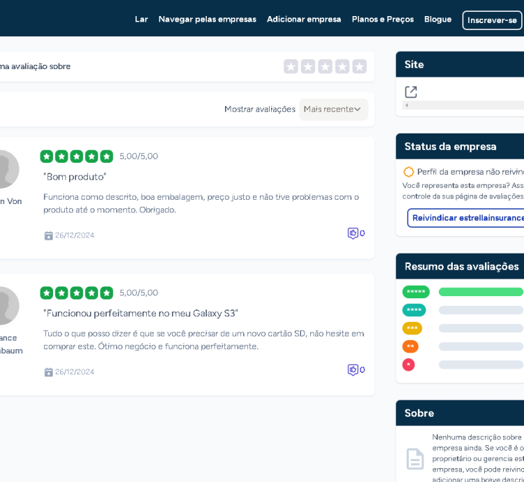 Sistema De Avaliações Tipo Trustpilot