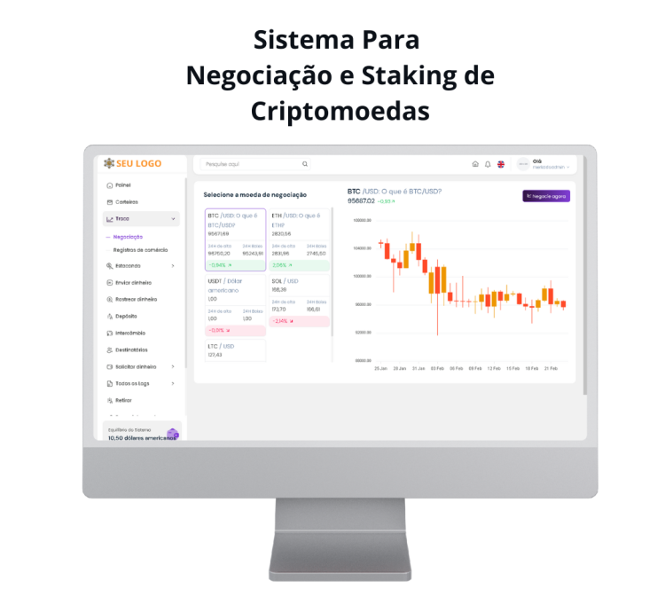Sistema Para Negociação E Staking De Criptomoedas