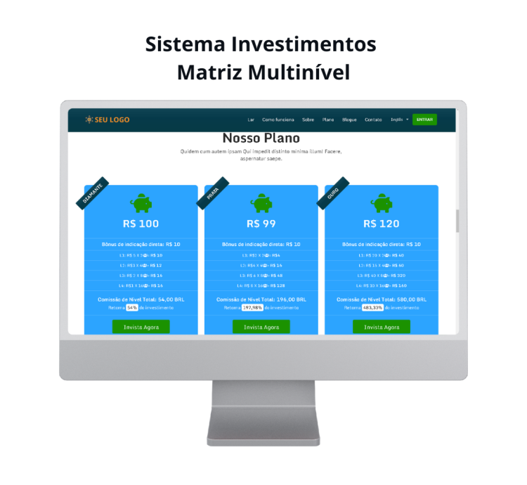 Sistema Investimentos Matriz Multinível