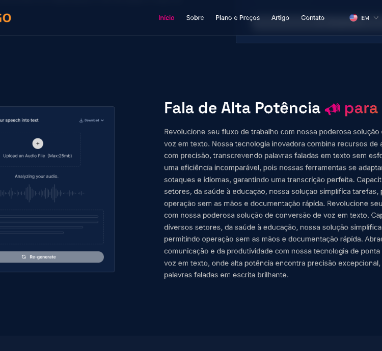 Gerador De Conteúdo Inteligência Artificial Saas
