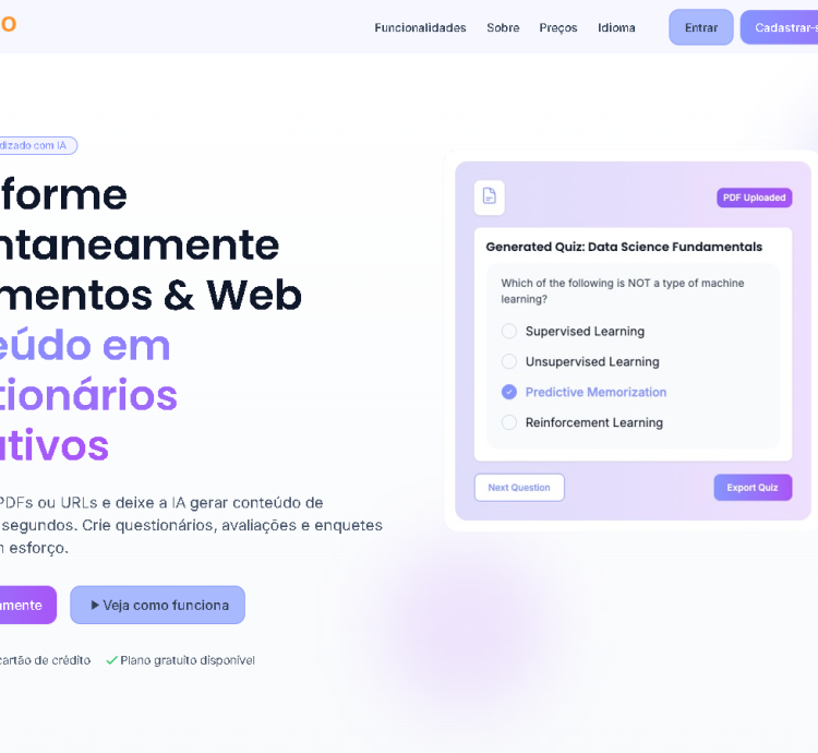 Gerador De Quiz Com Tecnologia De Ia