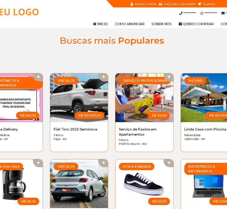 Sistema de Classificados Online  Completo e Responsivo