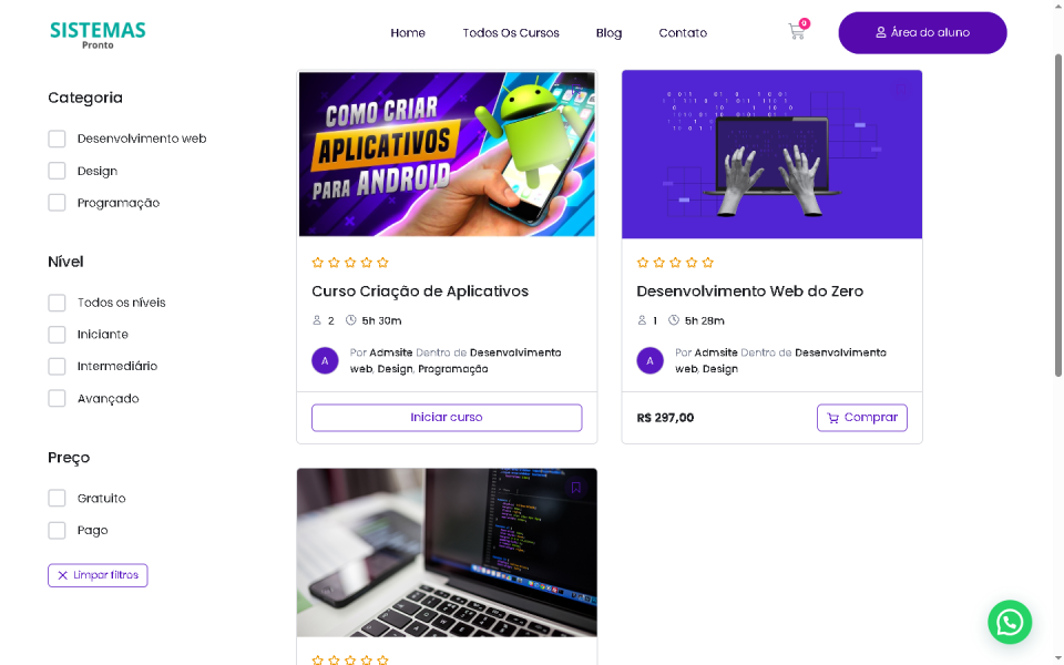 Template WordPress para Cursos Online