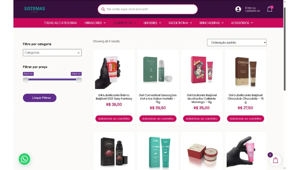 Loja Virtual Sex Shop 100% Editável