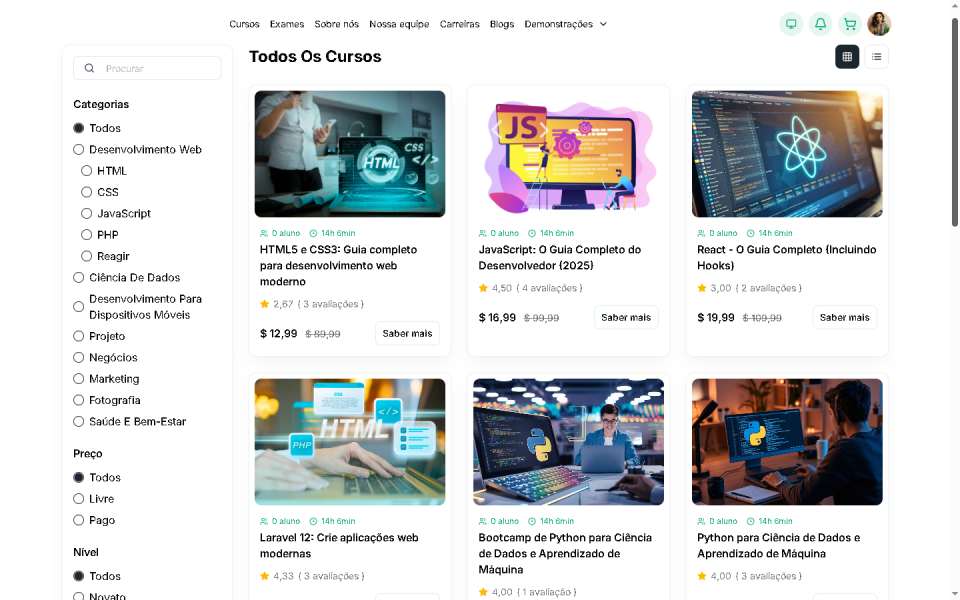Sistema de Gestão de Aprendizagem (LMS) Laravel