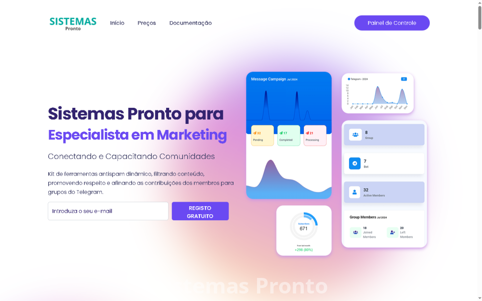 Sistema de Gerenciamento de Grupos Telegram SaaS